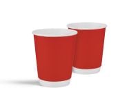 Paper white cup double-layer Soft touch "Red" 180 ml